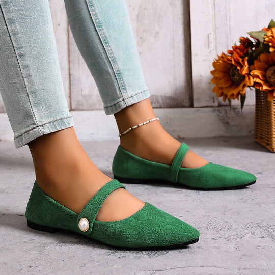 Damen Elegante Slingback-Ballerinas mit modischem Perlen-Detail EB