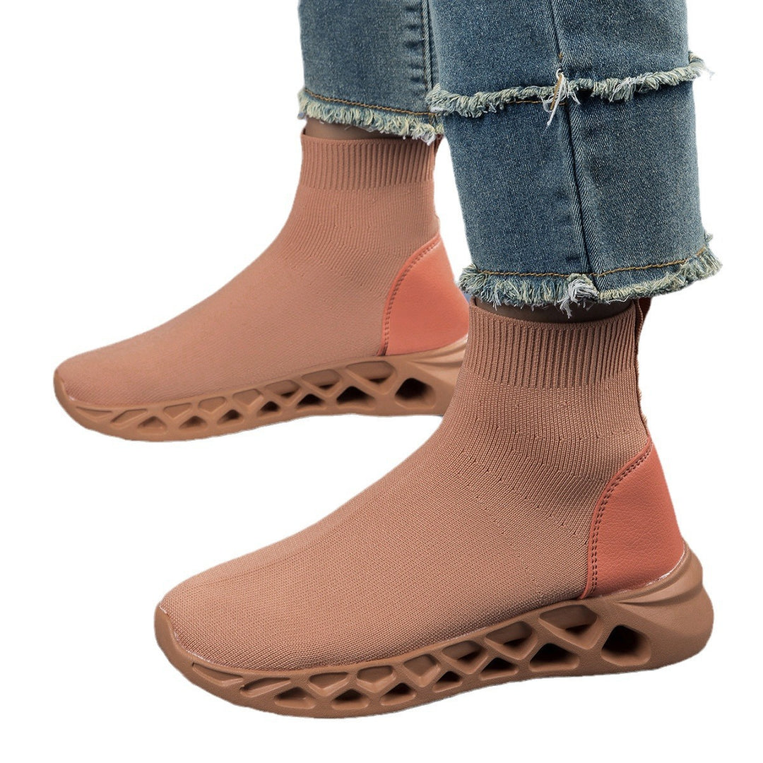 Damen High-Top Sneakers mit elastischem Obermaterial und rutschfester Sohle EB