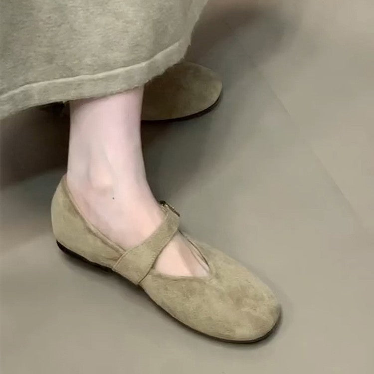 Damen elegante Ballerinas mit modischem Schnallenverschluss EB