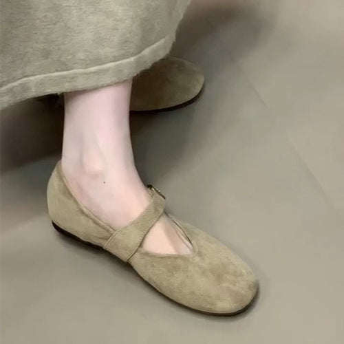 Damen elegante Ballerinas mit modischem Schnallenverschluss EB
