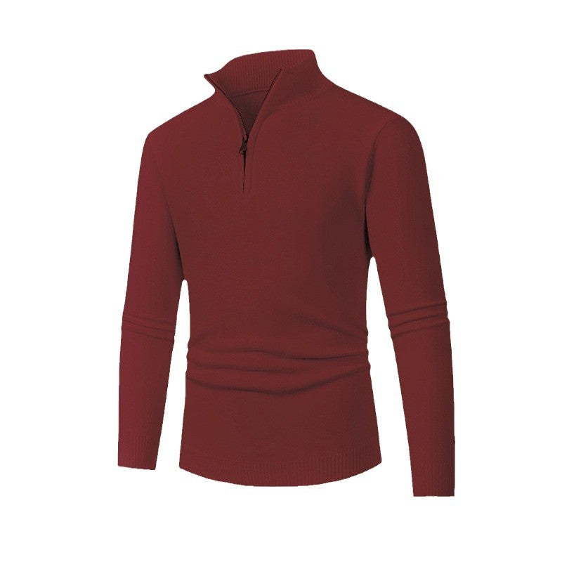 Herren Pullover mit hohem Kragen und Reißverschluss EB