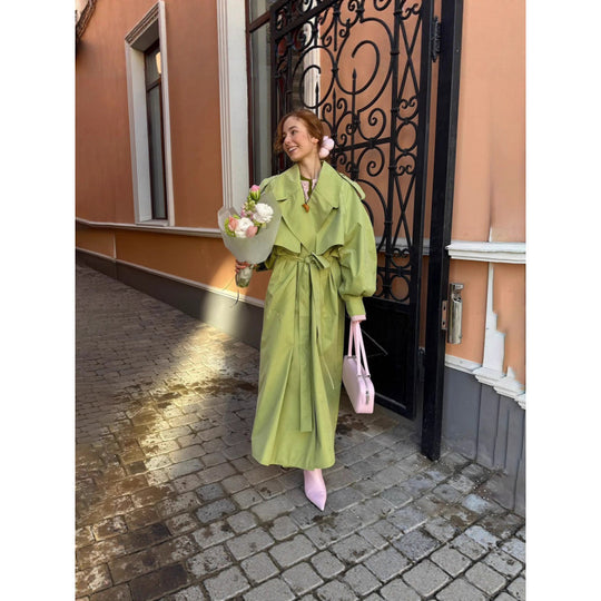 Damen Oversized Trenchcoat mit voluminösen Ärmeln EB