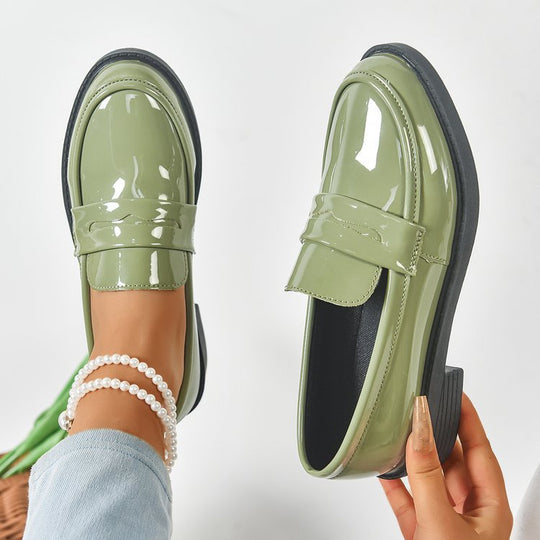 Damen modische Slipper mit trendigem Glanz und rutschfester Sohle EB