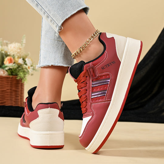 Damen Sportliche Sneakers mit stabiler Laufsohle und modischen Akzenten EB