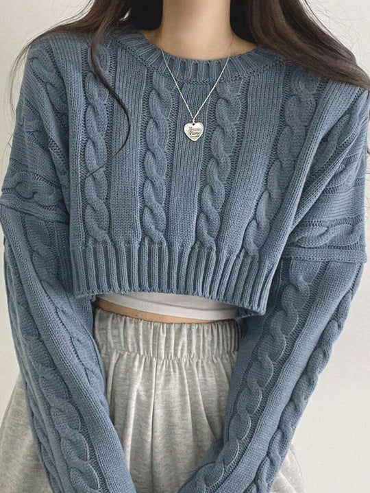 Damen Strickpullover mit strukturierter Kabeloptik EB