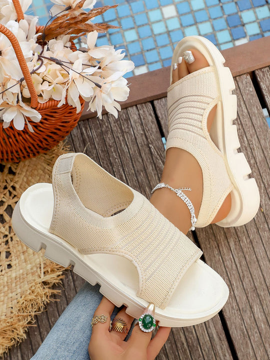Damen sportive Sandalen mit atmungsaktivem und elastischem Design EB