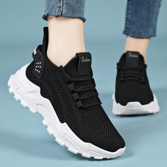 Damen Sportliche Lauf-Sneaker mit atmungsaktivem Strickoberteil EB