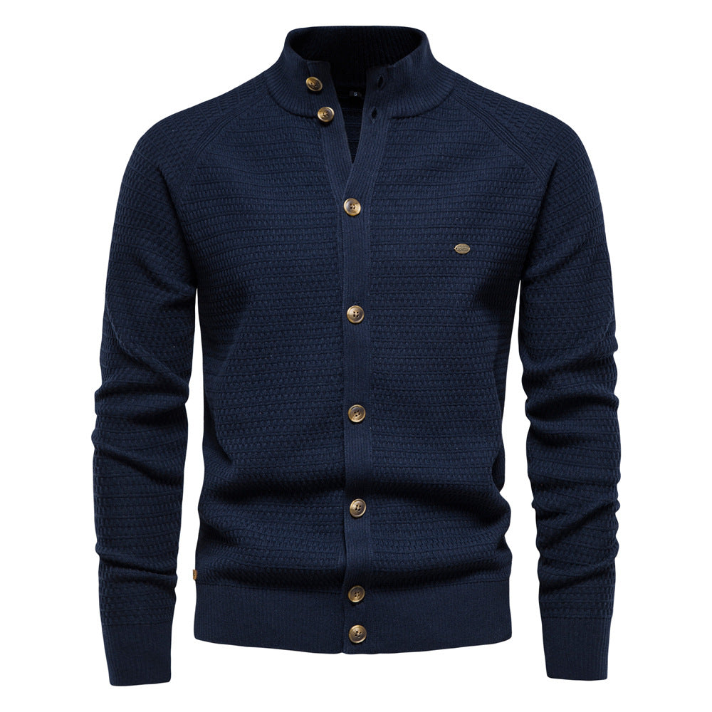 Herren Strickjacke mit strukturiertem Design und praktischen Knöpfen EB