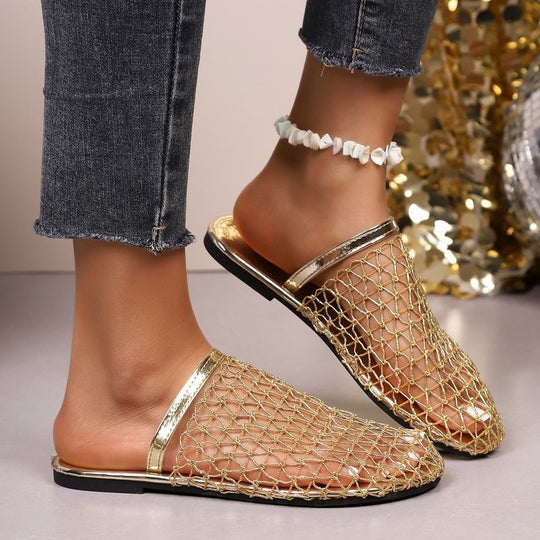 Damen modische Netz-Sandalen mit verstellbarem Riemen EB