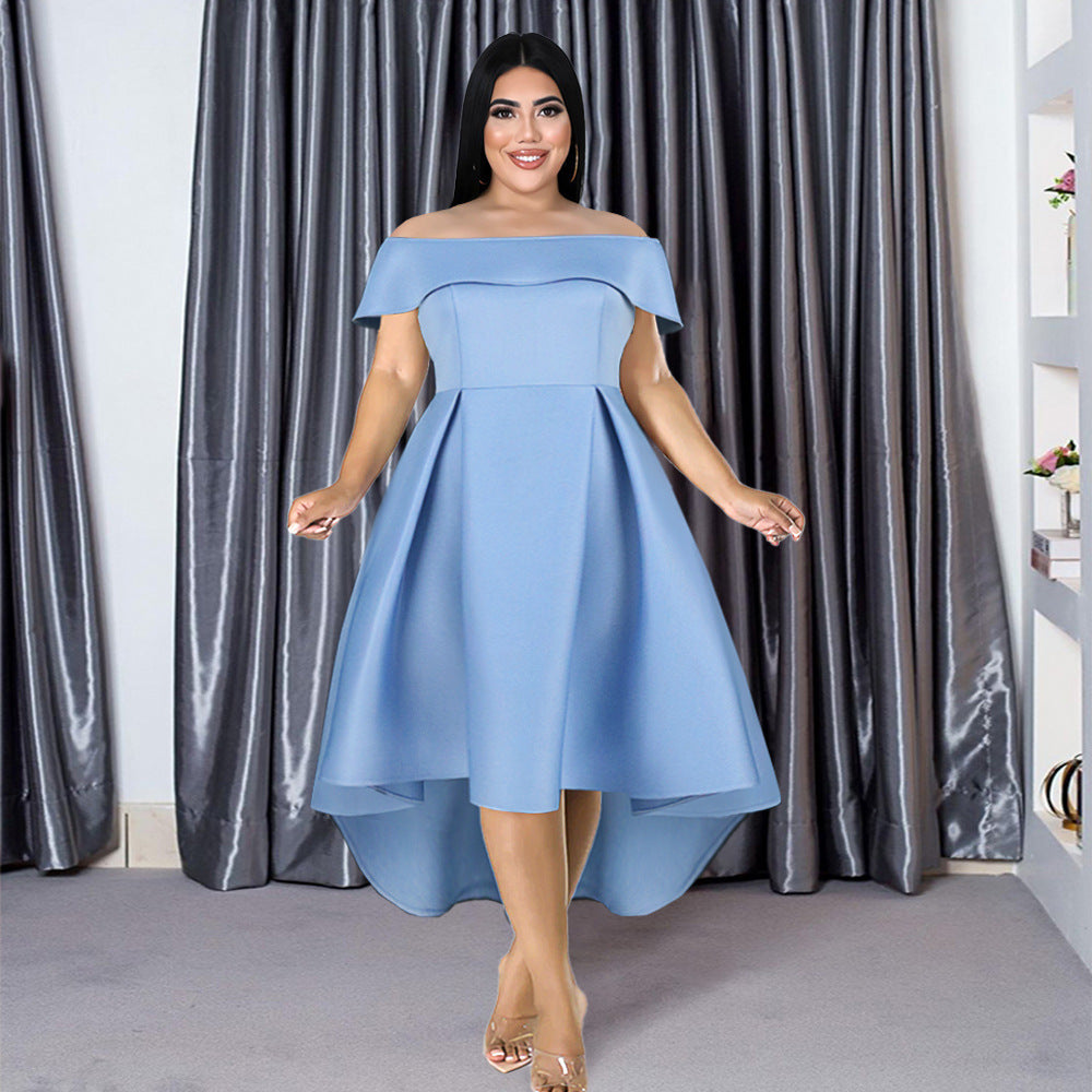 Damen Hochzeitskleid mit schulterfreiem Design und schwingendem Saum EB