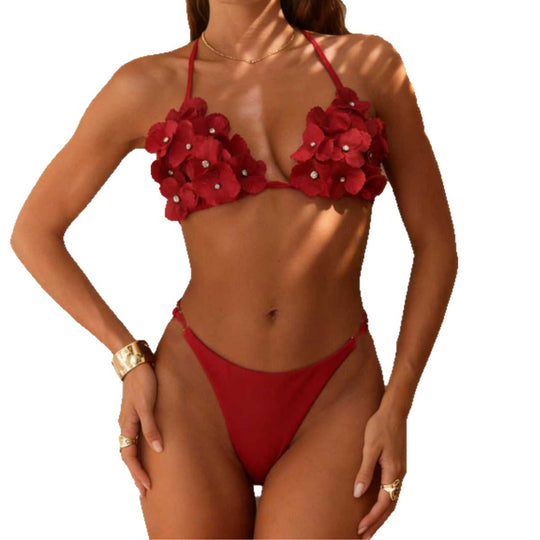 Damen Blumenverzierter Bikini EB