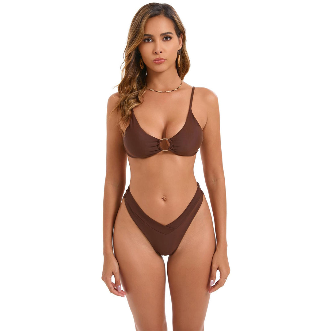 Damen Triangel-Bikini mit modischem Ring-Detail EB