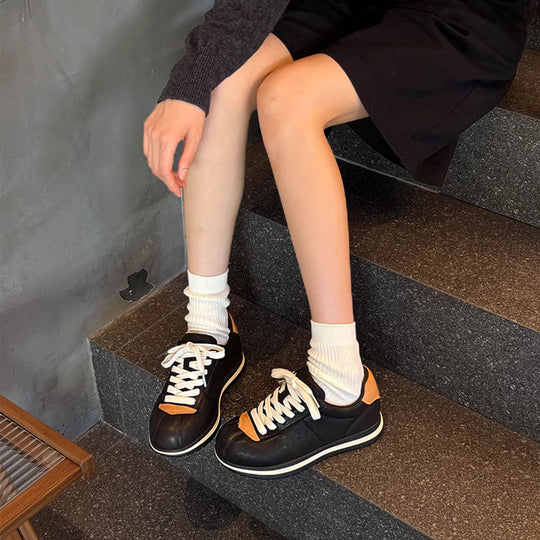 Damen modische Sneaker mit hochwertigem Leder und bequemer Polsterung EB