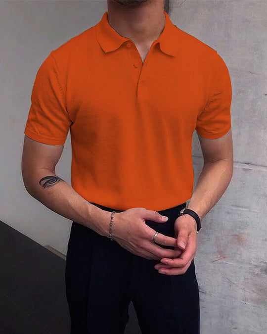 Herren Polo-Shirt aus atmungsaktiver Baumwolle mit elegantem Kragen EB