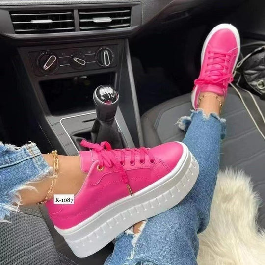 Damen Komfortable High-Top Sneakers mit trendiger Plateau-Sohle EB