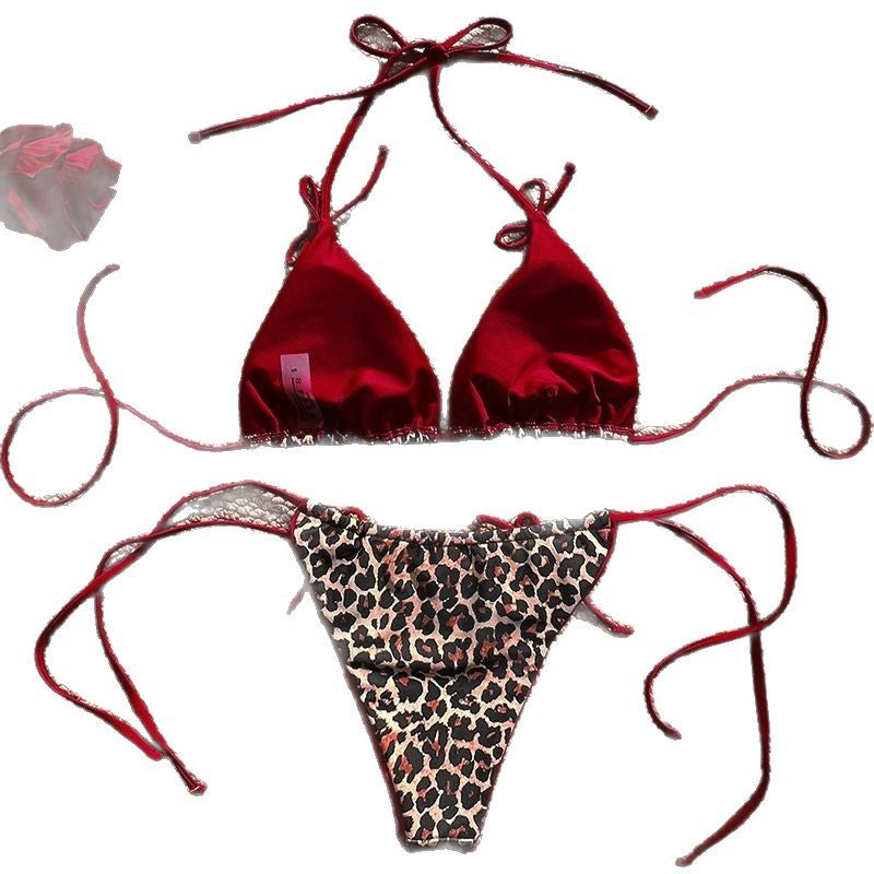 Damen Triangel-Bikini mit verspieltem Animal-Print EB