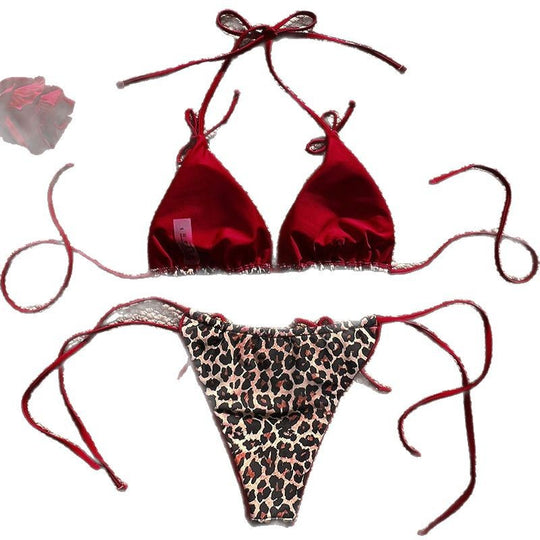 Damen Triangel-Bikini mit verspieltem Animal-Print EB
