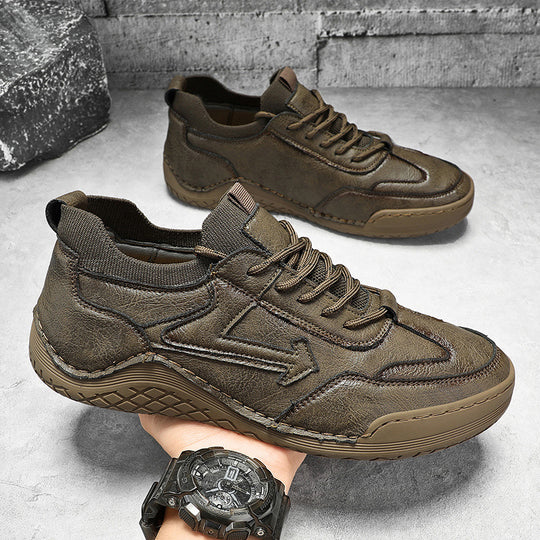 Herren Sportliche Leder Sneakers mit atmungsaktiver Sohle EB