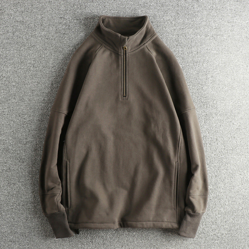 Herren Fleecejacke mit halbem Reißverschluss und seitlichen Eingrifftaschen EB