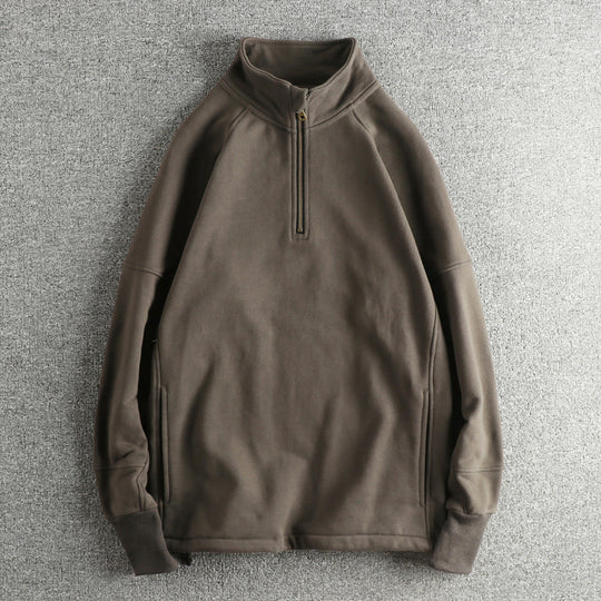 Herren Fleecejacke mit halbem Reißverschluss und seitlichen Eingrifftaschen EB