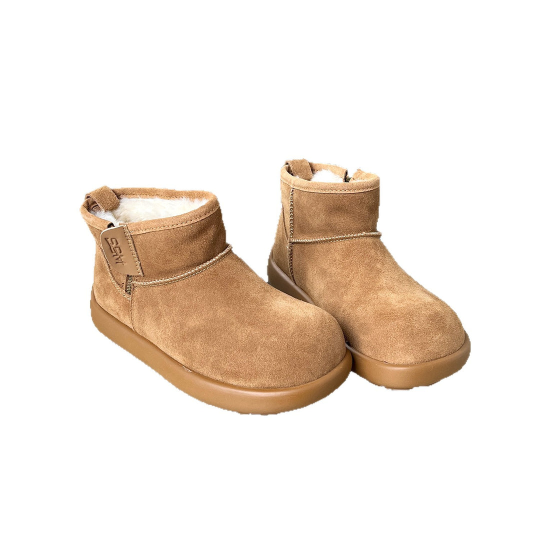 Damen kuschelige Winterstiefel aus weichem Wildleder mit warmem Innenfutter EB