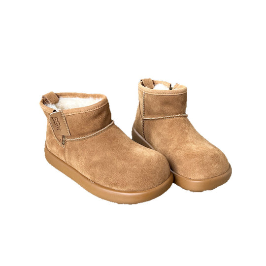Damen kuschelige Winterstiefel aus weichem Wildleder mit warmem Innenfutter EB