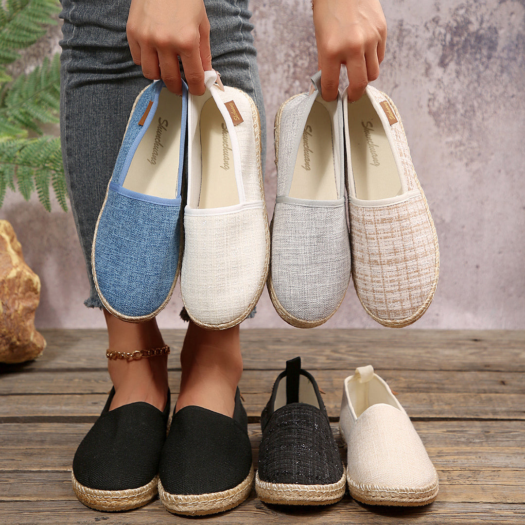 Damen Espadrilles mit rutschfester Sohle und anatomischem Fußbett EB
