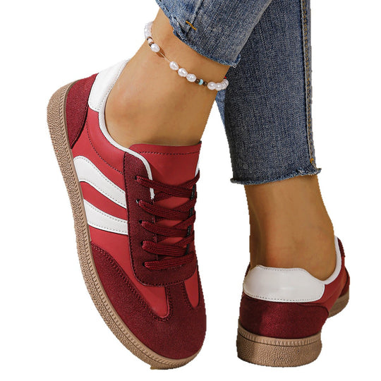 Damen Freizeit-Sneaker mit modischem Obermaterial und rutschfester Laufsohle EB