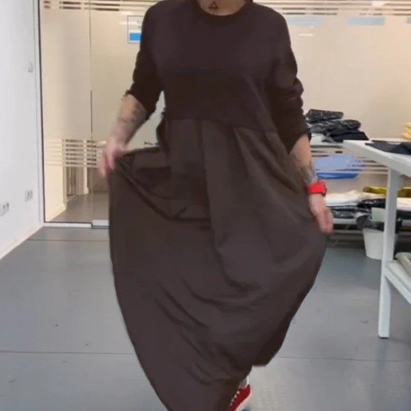 Damen Langarm Kleid mit schwingendem Rockteil und modischer Passform EB