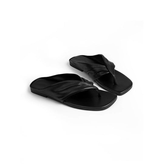 Damen elegante Zehentrenner-Sandalen mit raffiniertem Knotendesign EB