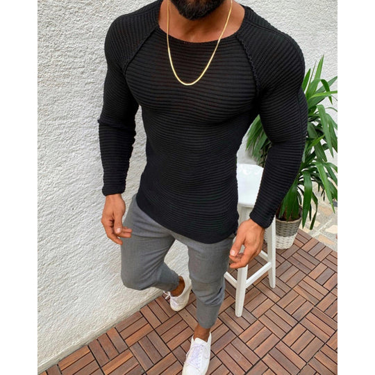 Herren modischer Strickpullover mit strukturiertem Design EB