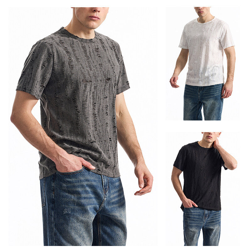Herren T-Shirt mit modischem Strukturdesign und lässigem Vintage-Look EB