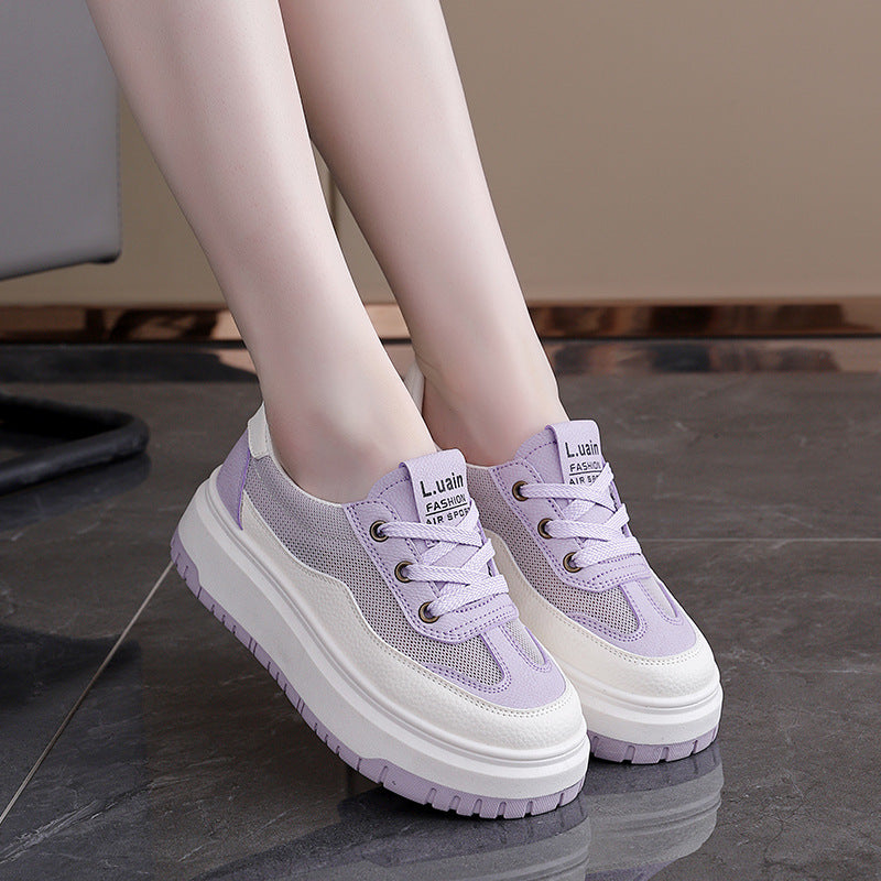 Damen Modische Sneakers mit atmungsaktivem Mesh-Obermaterial und stoßdämpfender Sohle EB