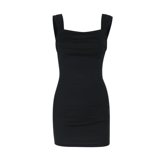 Damen Figurbetontes Minikleid mit elegantem Rüschendesign und Spaghetti-Trägern EB