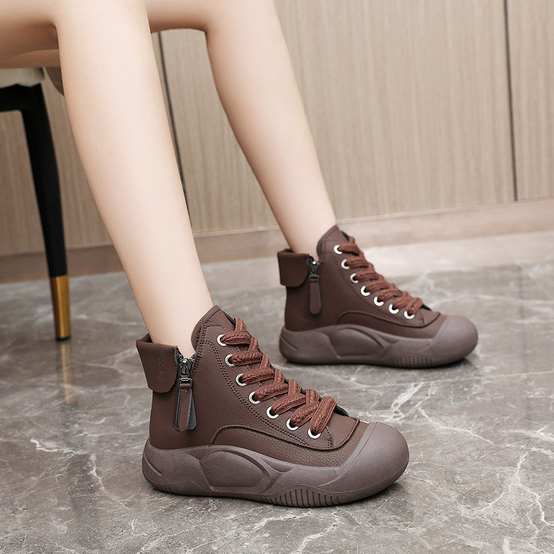 Damen Hochformatige Sneakers mit seitlichem Reißverschluss und robustem Gummiprofil EB