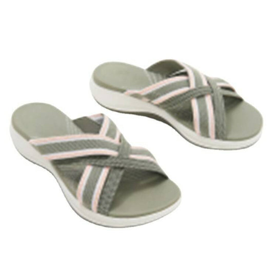 Damen Komfortable Clogs mit elegantem Kreuzband-Design und ergonomischem Fußbett EB