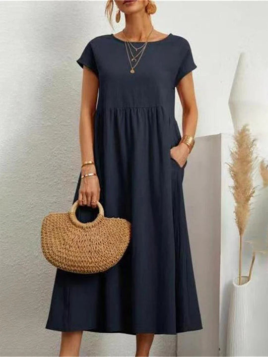 Damen Maxikleid aus leichtem, luftdurchlässigem Stoff EB