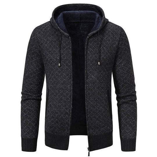 Herren stylische Jacke mit modernem Wabenmuster und Kapuze EB