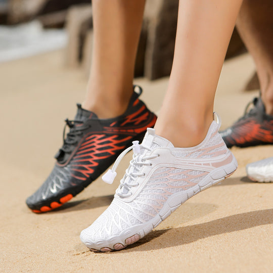 Damen Aqua-Fitness-Schuhe mit atmungsaktiver Obermaterialstruktur und rutschfester Sohle EB