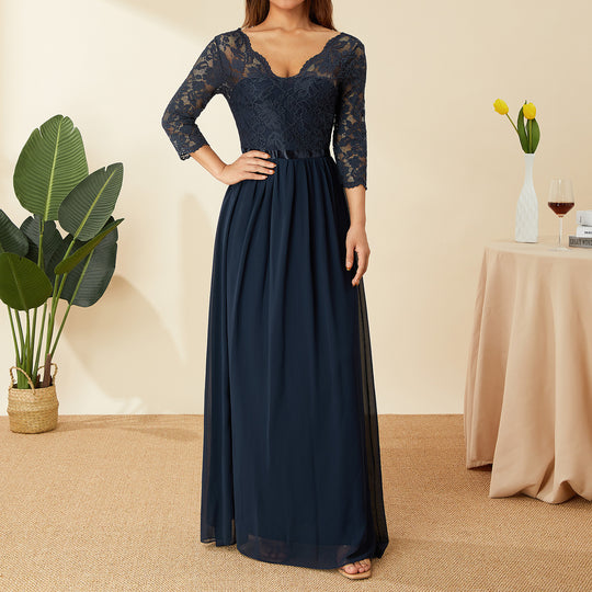 Damen elegantes Spitzenkleid EB