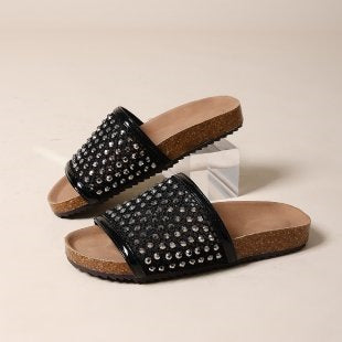 Damen modische Sandalen mit glitzernden Applikationen EB