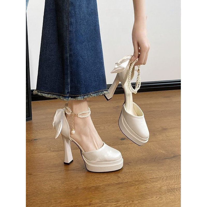Damen High Heel Schuhe mit eleganter Schleifenverzierung EB