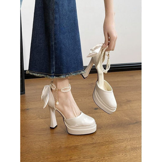 Damen High Heel Schuhe mit eleganter Schleifenverzierung EB