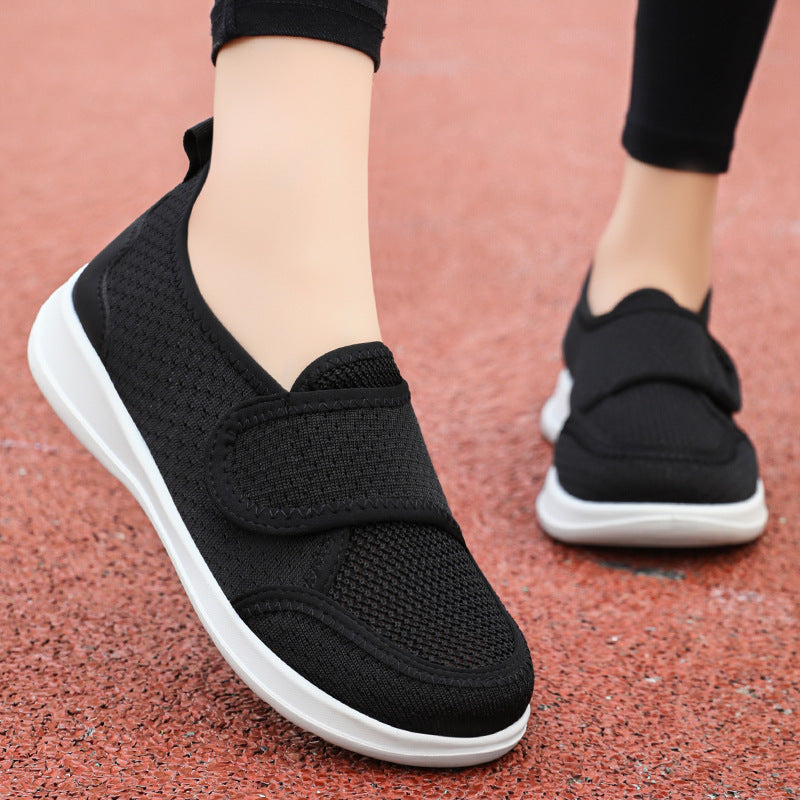 Damen Bequeme Freizeitschuhe mit praktischem Klettverschluss und atmungsaktivem Mesh-Obermaterial EB