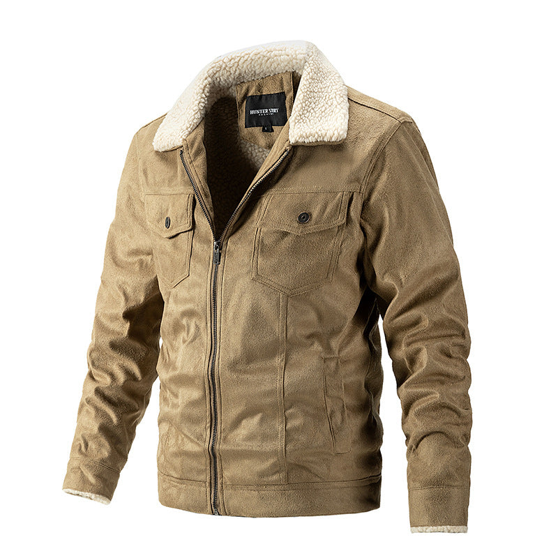 Herren Übergangsjacke mit Kunstfellkragen und praktischen Brusttaschen EB