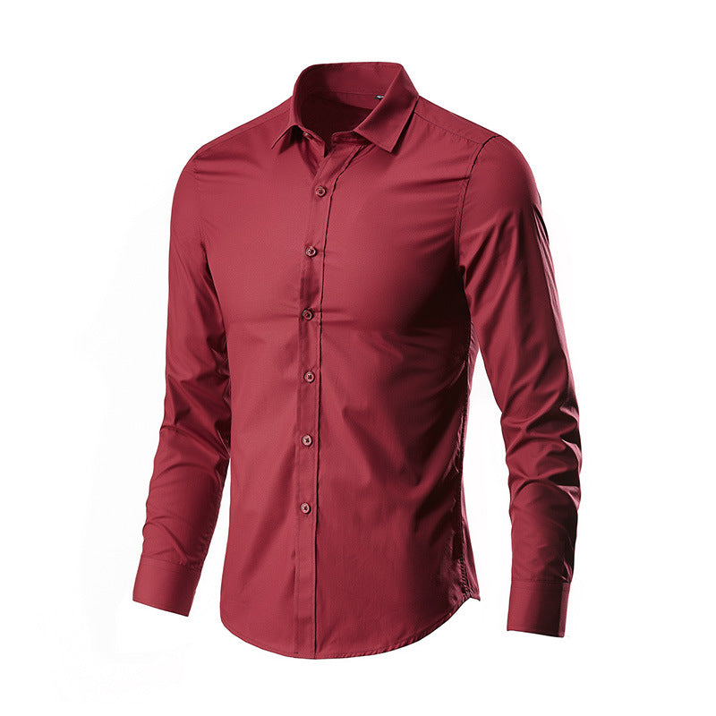 Herren nan Slim-Fit Businesshemd aus Stretch-Baumwollmix mit Kentkragen EB