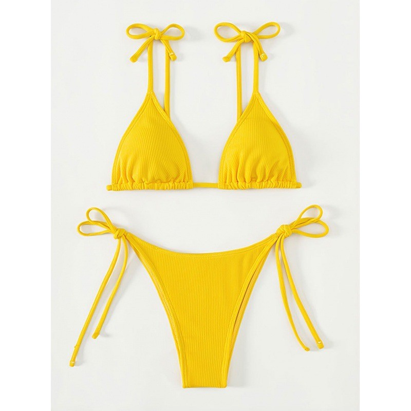 Damen Triangel-Bikini mit verspieltem Bindedesign EB