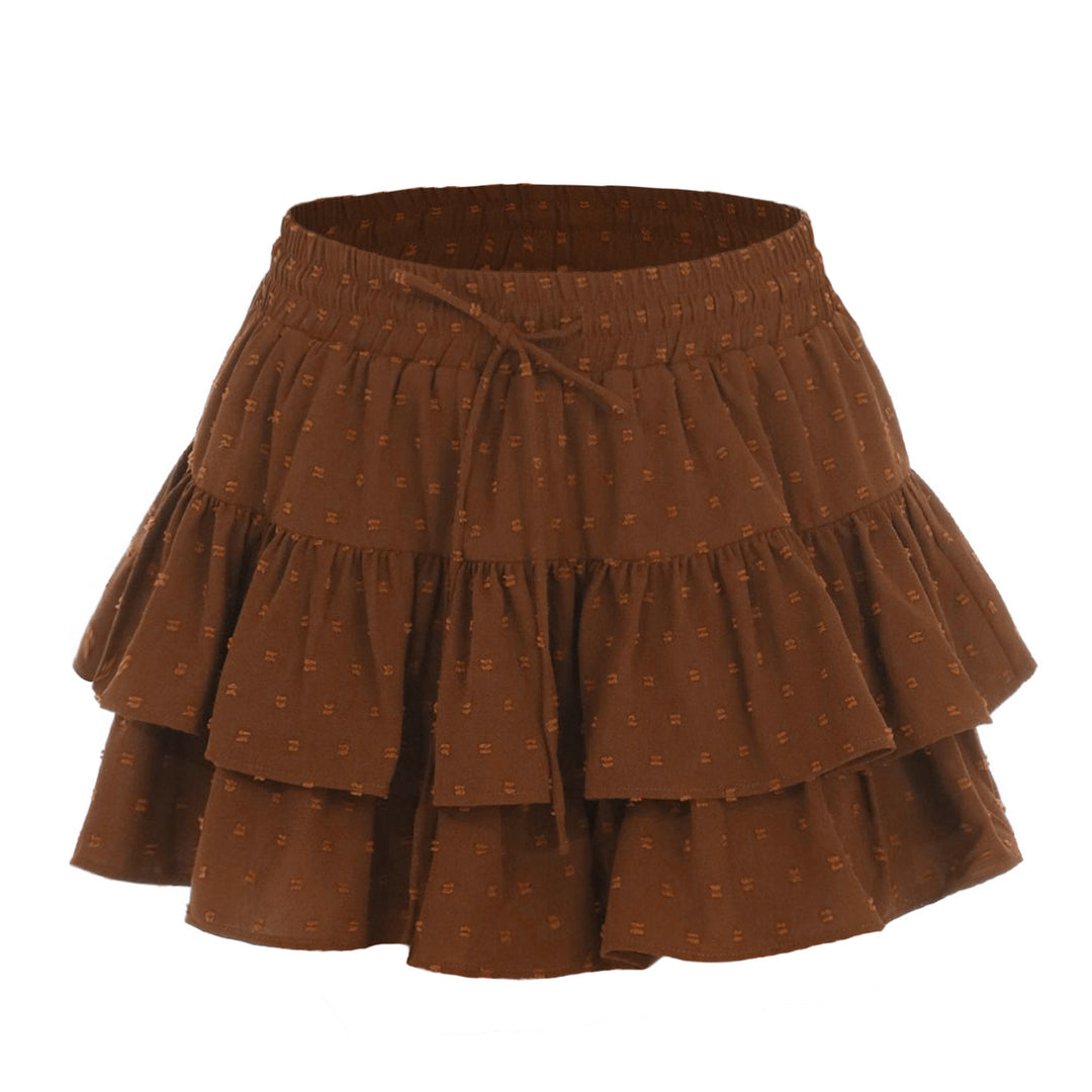 Damen Voluminöser Freizeitraffrock aus leichtem Material EB