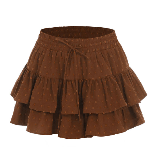 Damen Voluminöser Freizeitraffrock aus leichtem Material EB