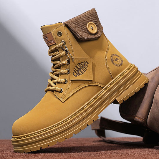 Damen Winterstiefel mit doppeltem Knopfverschluss und gepolstertem Kragen EB